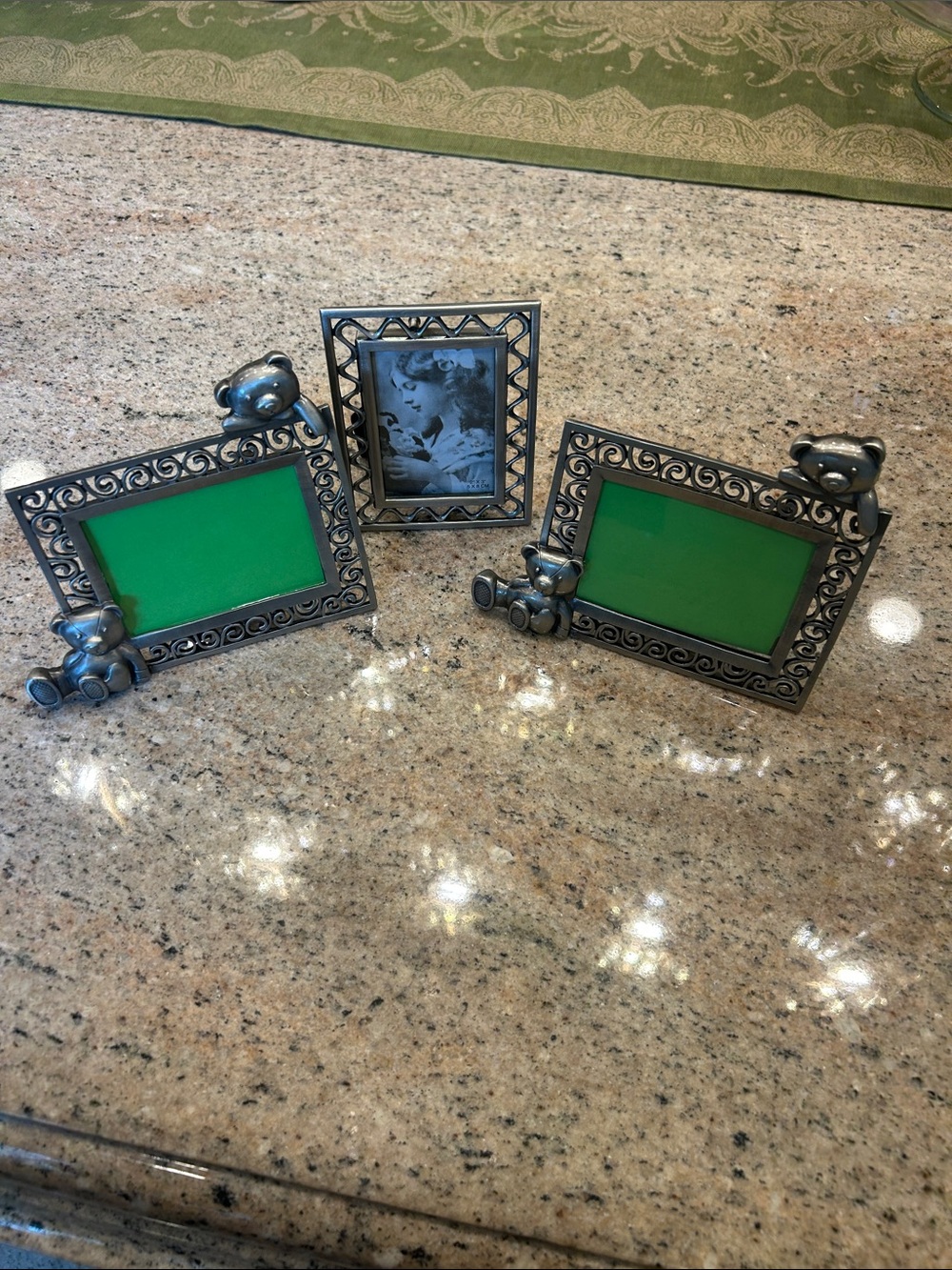 3 metal photo frames